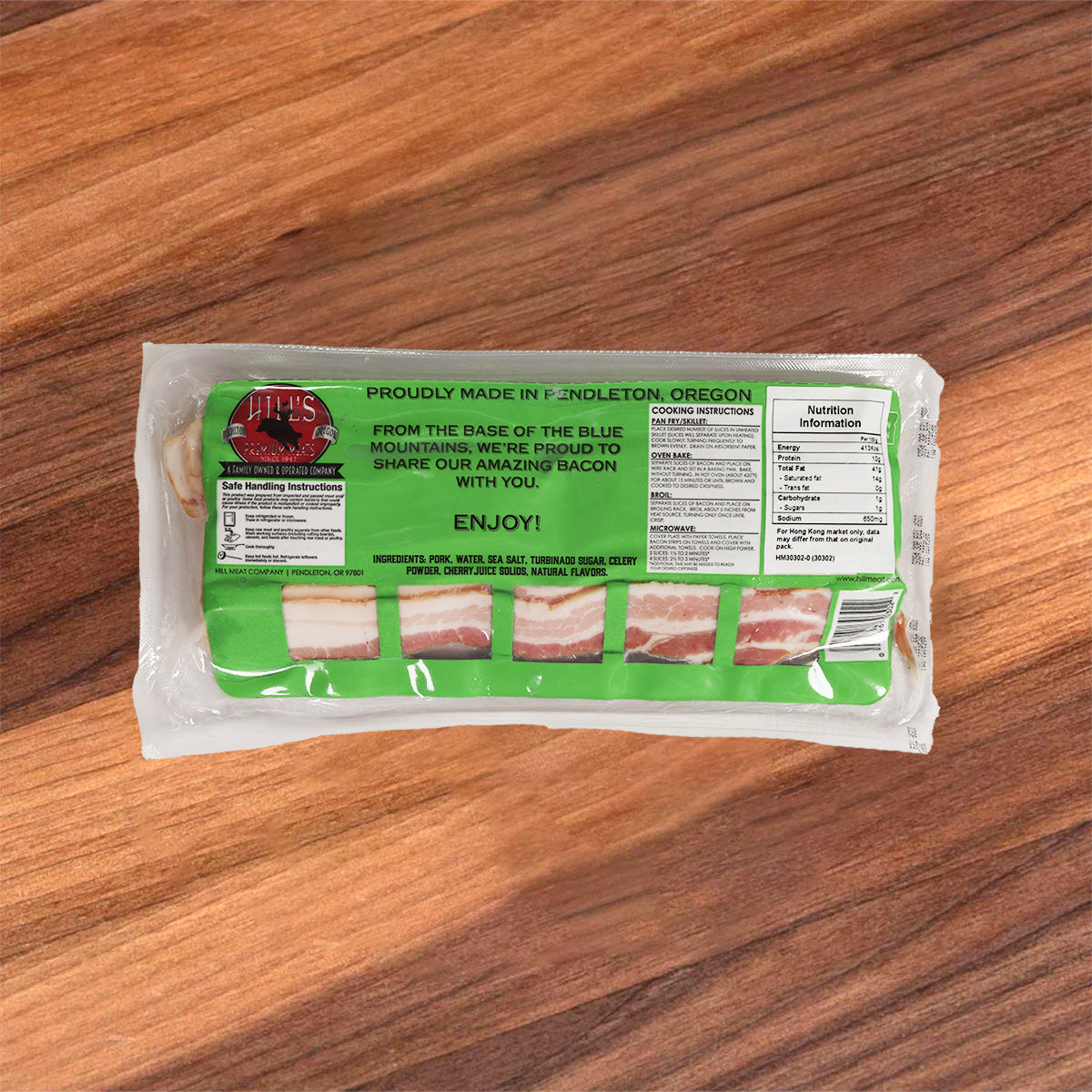 HILLSMEAT 無醃製蘋果木燻煙肉 (340g)