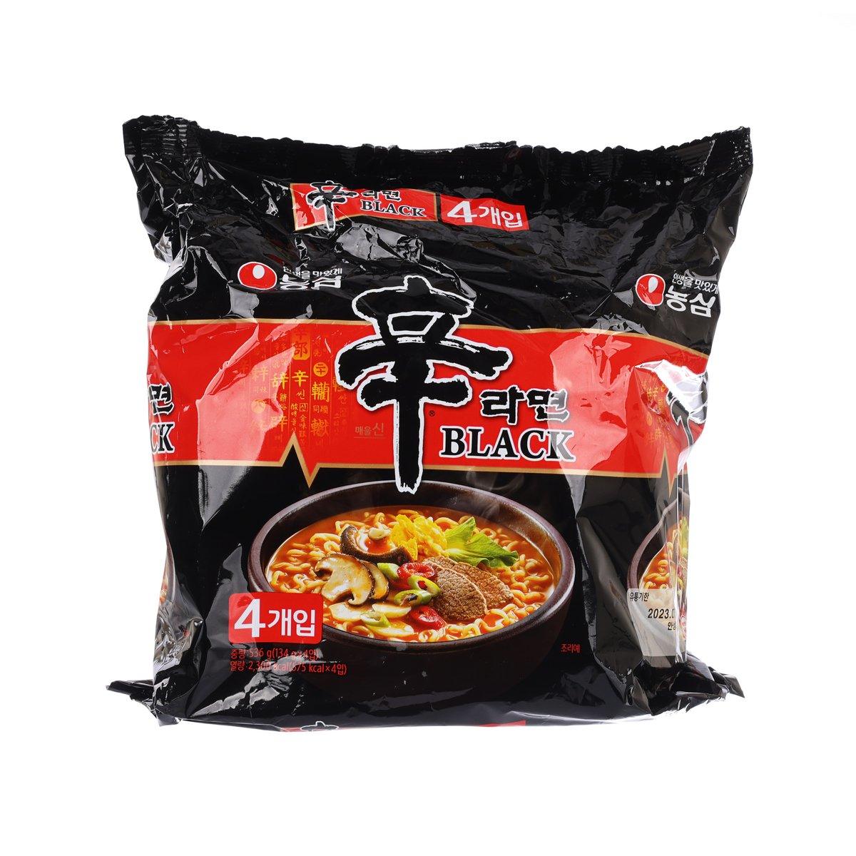 農心 韓國黑版辛辣麵 (4 x 134g)