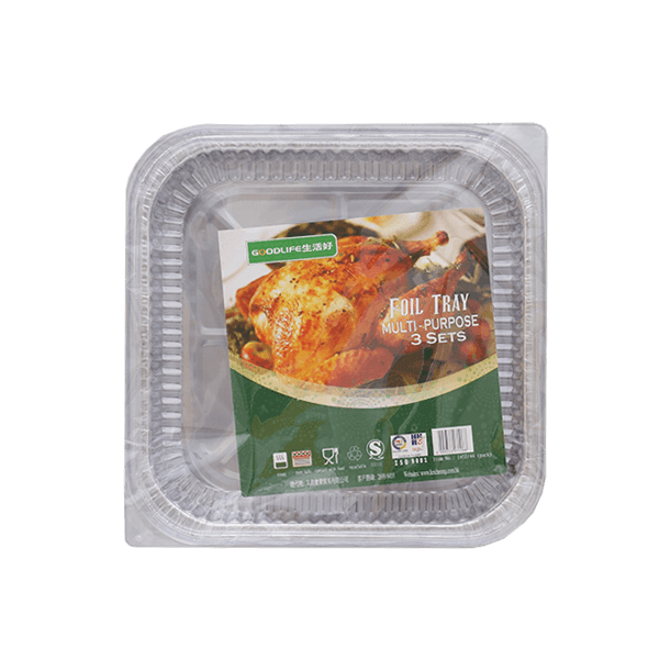 正方形錫紙盤連膠蓋 (3sets)
