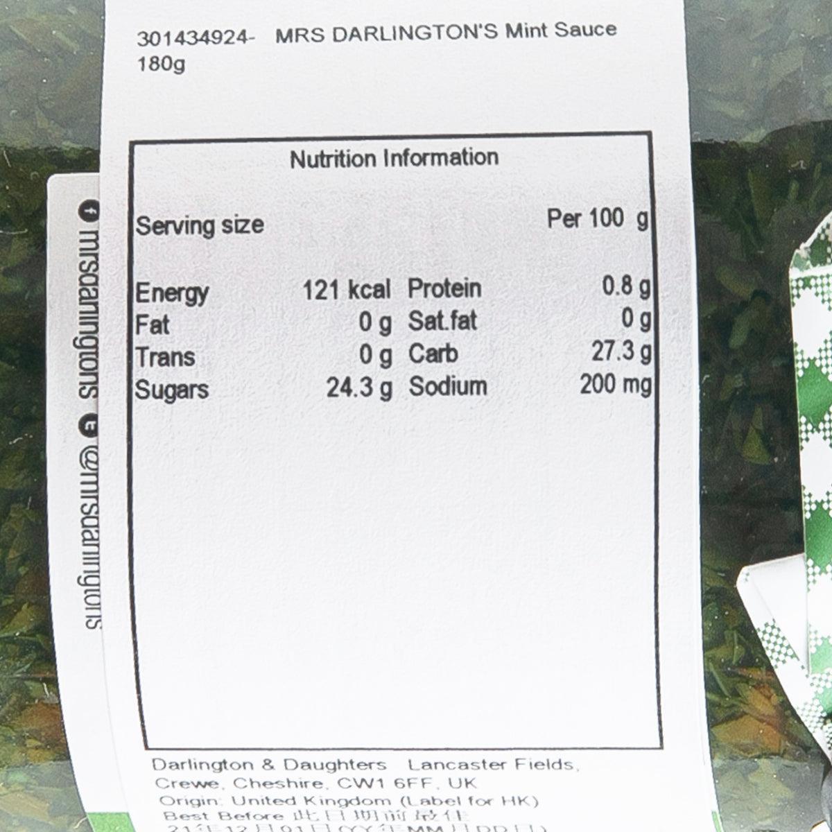 MRS DARLINGTON'S 薄荷醬 (180g)