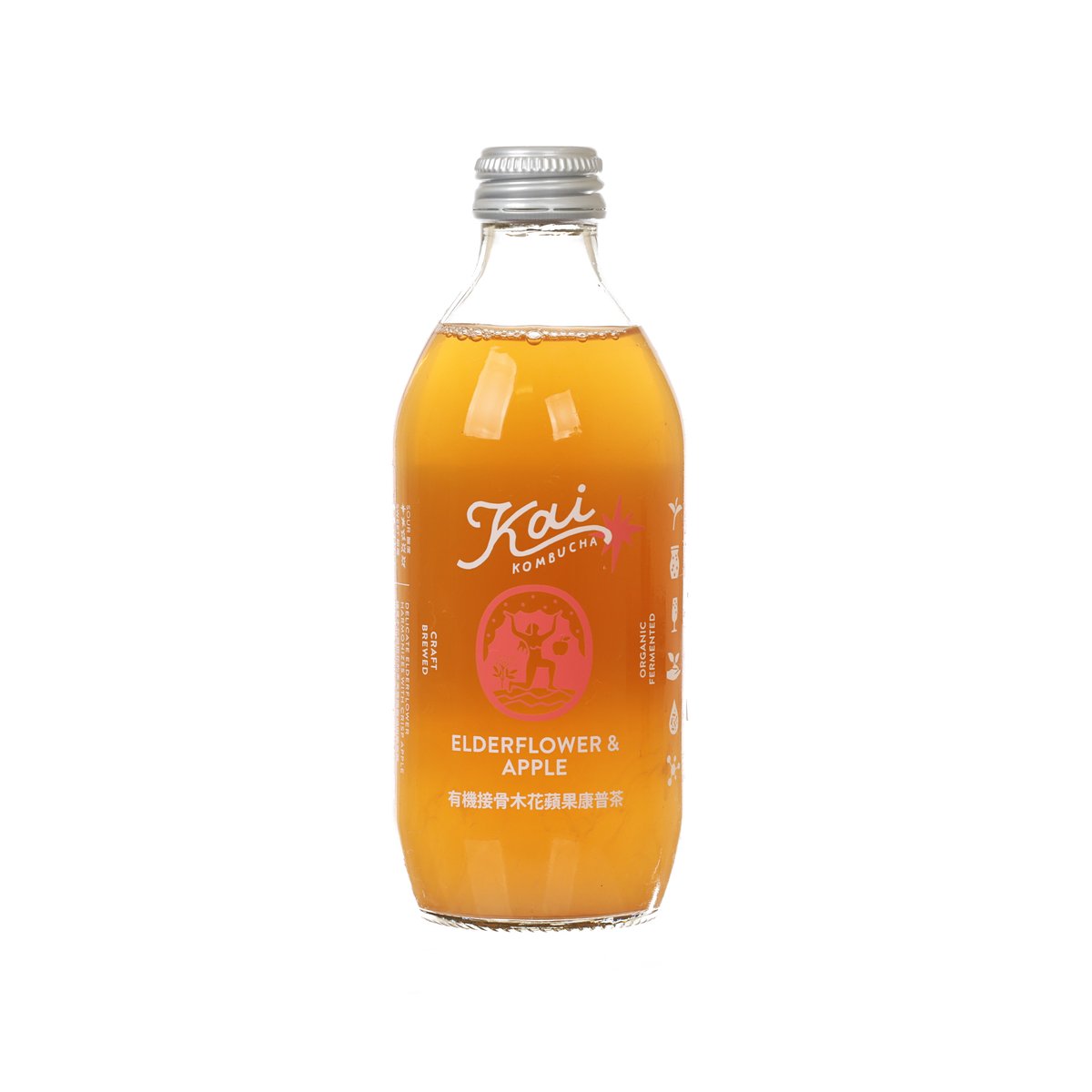 KAI KOMBUCHA 有機接骨木花蘋果康普茶 (330mL)