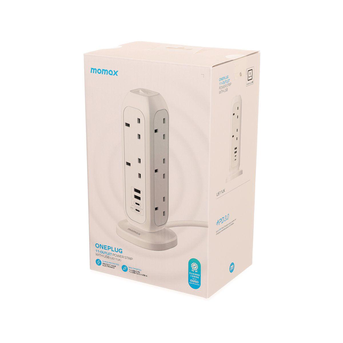 MOMAX ONEPLUG PD20W 2A2C 11位拖板