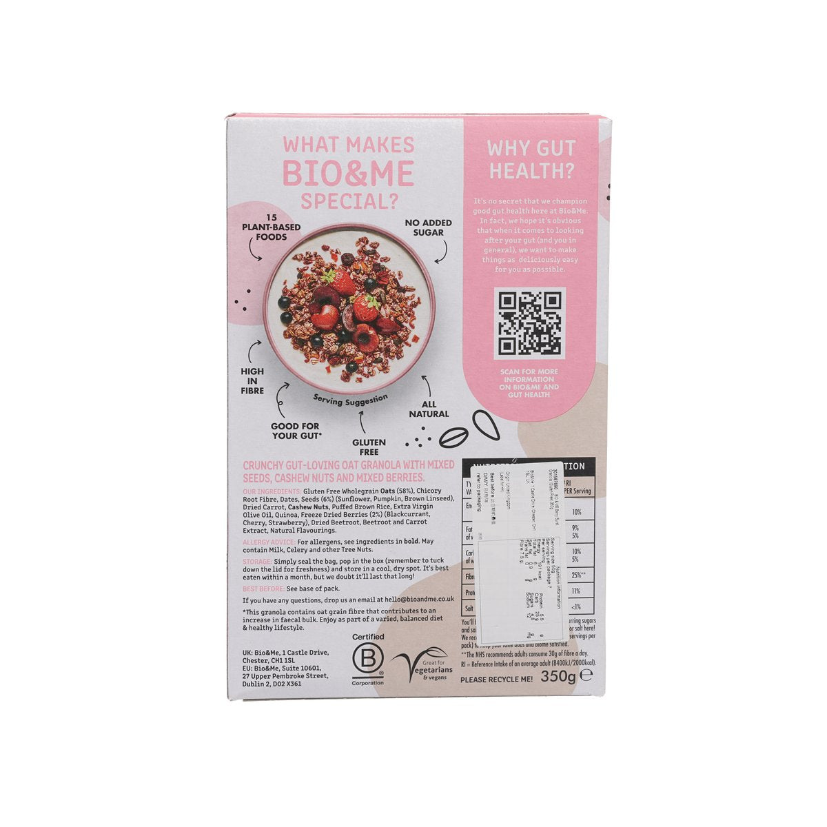 BIO & ME 雜莓燕麥早餐 (無麩質) (350g)