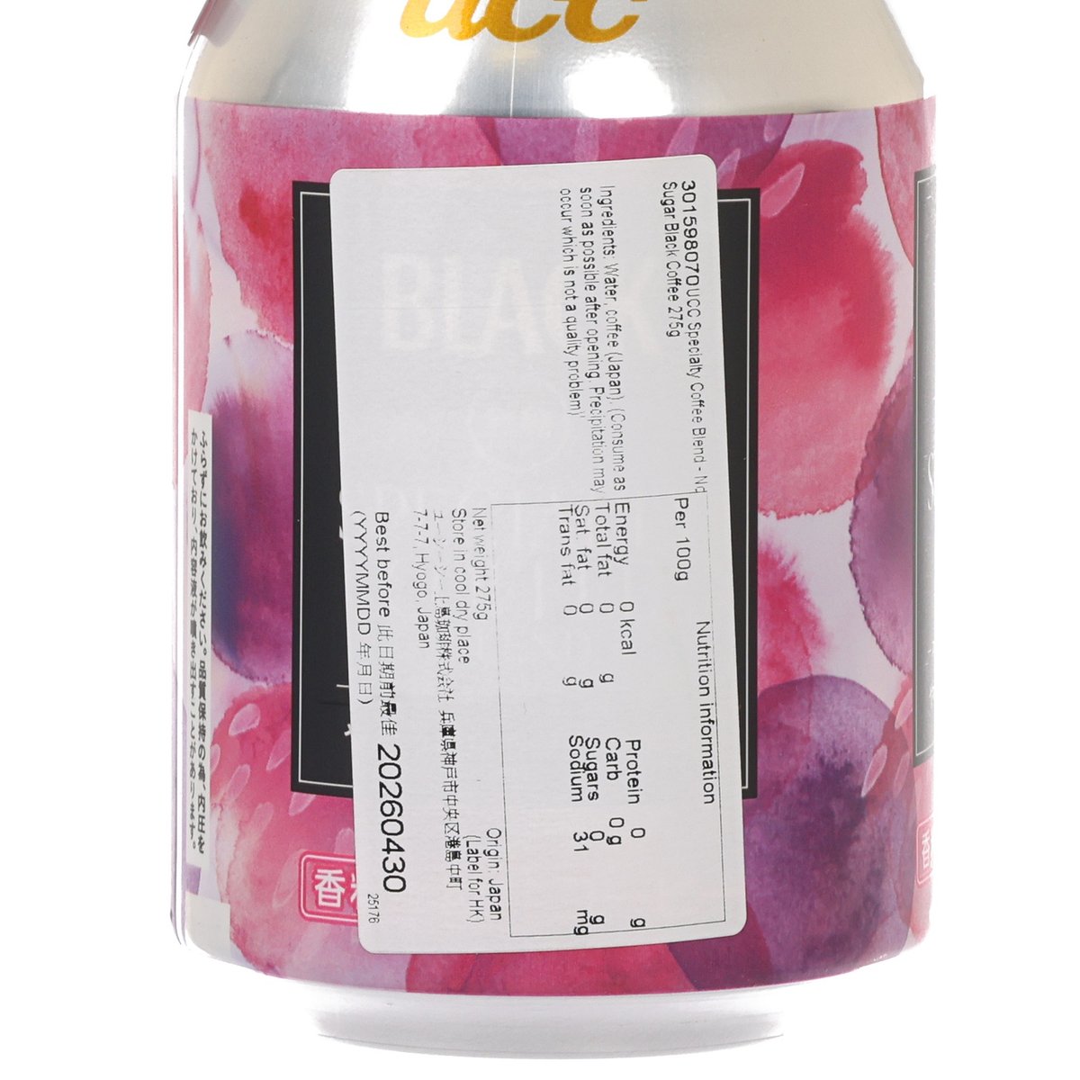 UCC 無糖黑咖啡 (275g)