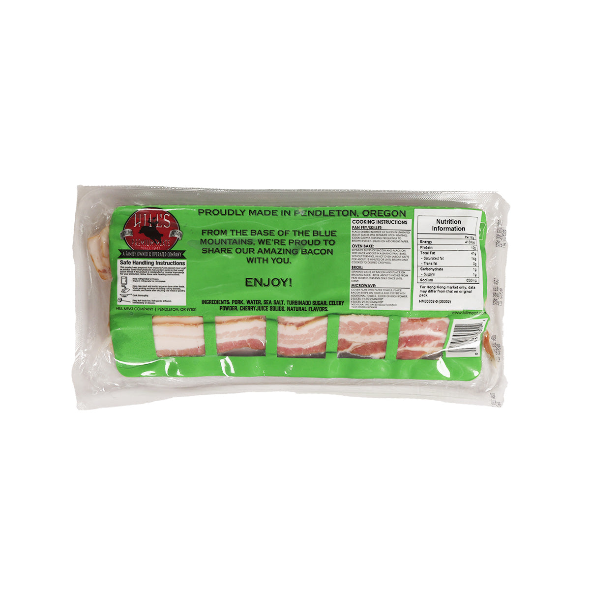 HILLSMEAT 無醃製蘋果木燻煙肉 (340g)