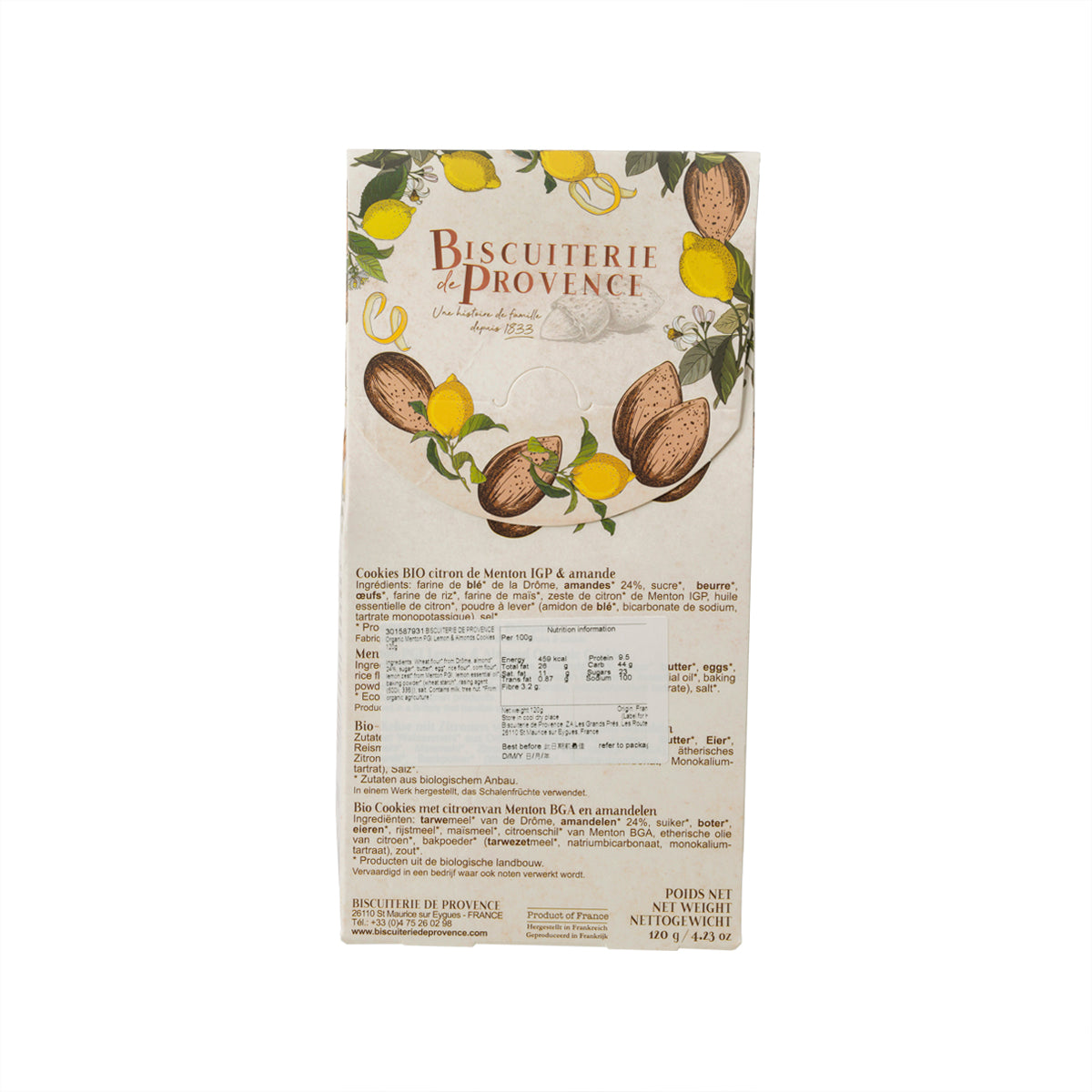 BISCUITERIE DE PROVENCE 有機檸檬杏仁曲奇餅 (120g)