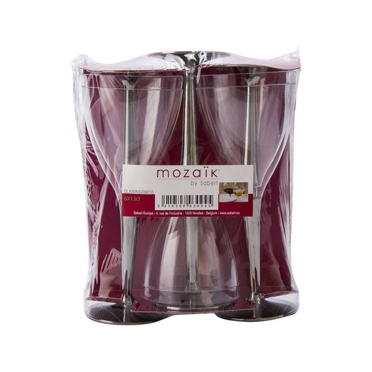 MOZAIK 銀色杯腳透明酒杯 (6pcs)