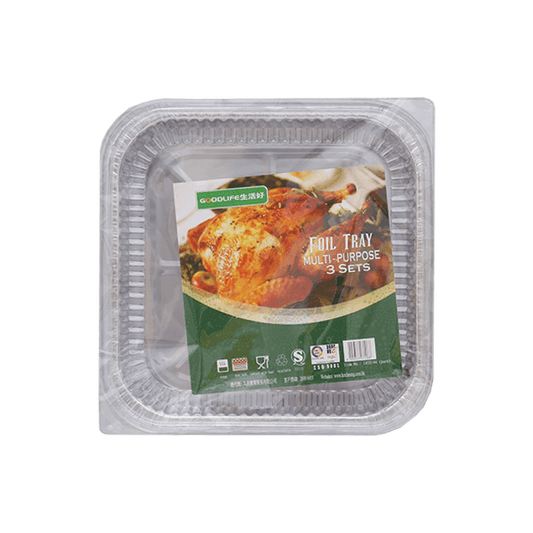 正方形錫紙盤連膠蓋 (3sets)
