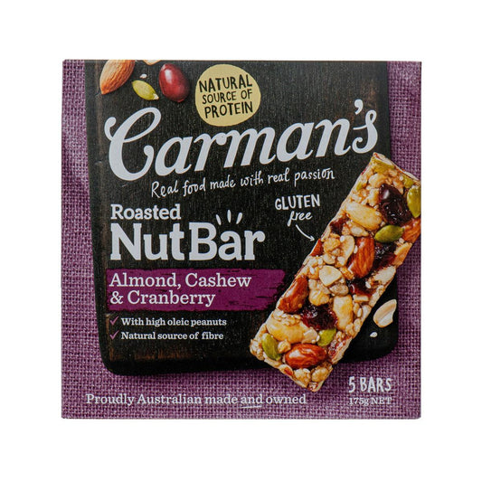 CARMAN'S 杏仁腰果小紅莓烤堅果棒 (175g)