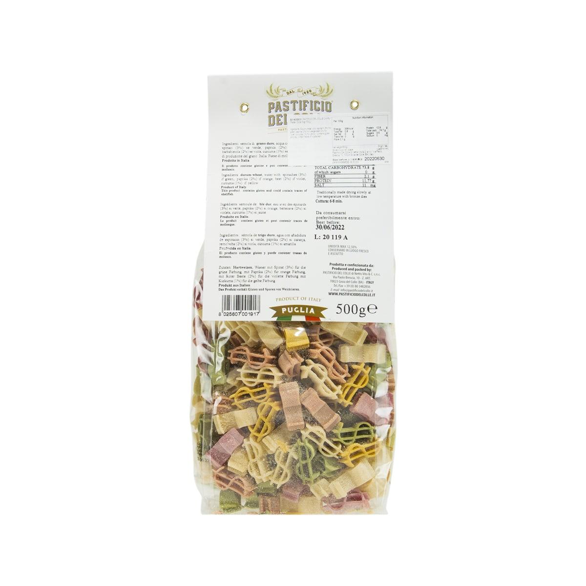 PASTIFICIO DEL COLLE 彩色貨幣符號意大利粉 (500g)