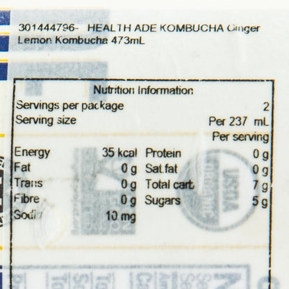 HEALTH ADE KOMBUCHA 有機薑檸檬有氣紅茶菌 (473mL)