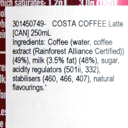 COSTA COFFEE 拿鐵咖啡 [罐裝] (250mL)