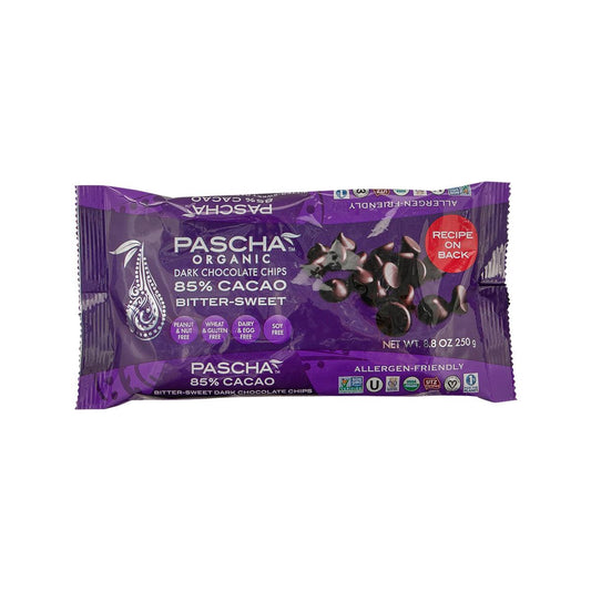 PASCHA 有機85%可可苦味黑朱古力粒 (250g)