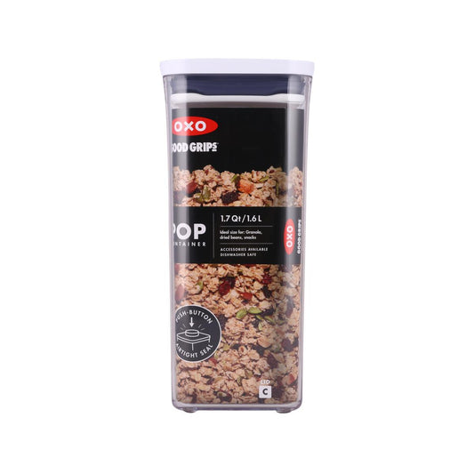OXO 1.7QT 按鈕式正方型儲物盒