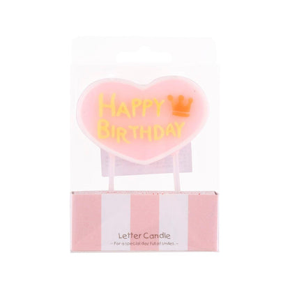 CUXCO 生日快樂字母蠟燭 - 粉紅色