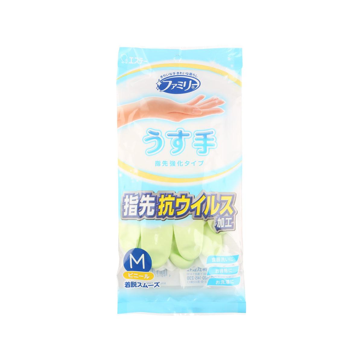 雞仔牌 指尖強化抗菌手套 - 中碼 - 指尖綠色