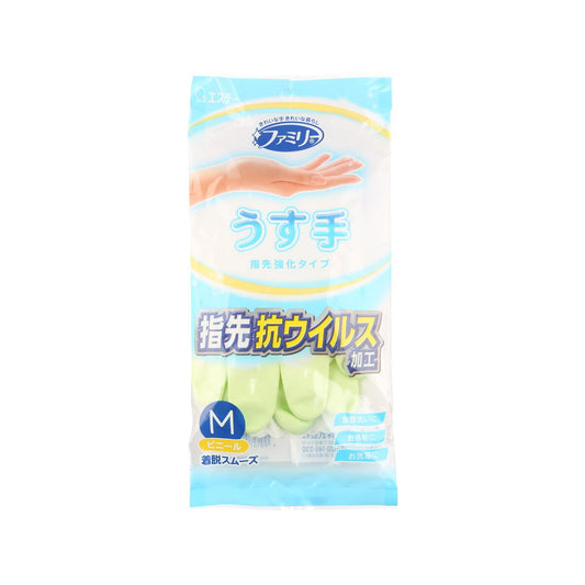 雞仔牌 指尖強化抗菌手套 - 中碼 - 指尖綠色