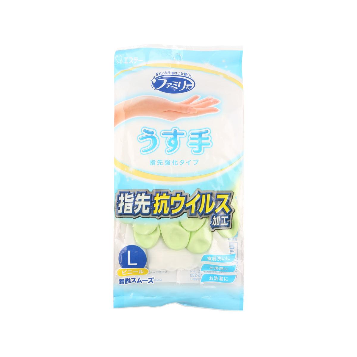 雞仔牌 指尖強化抗菌手套 - 大碼 - 指尖綠色