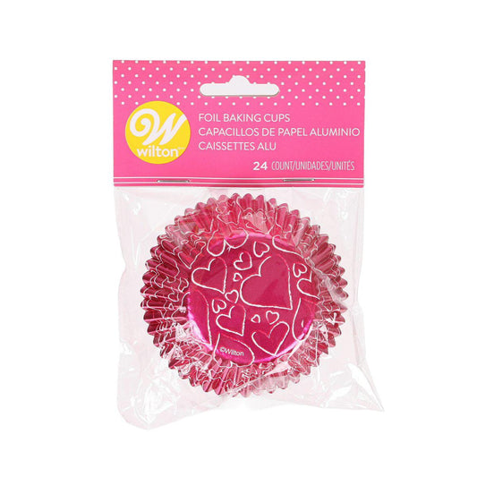 WILTON 情人節箔製蛋糕模 - 粉紅 (24pcs)
