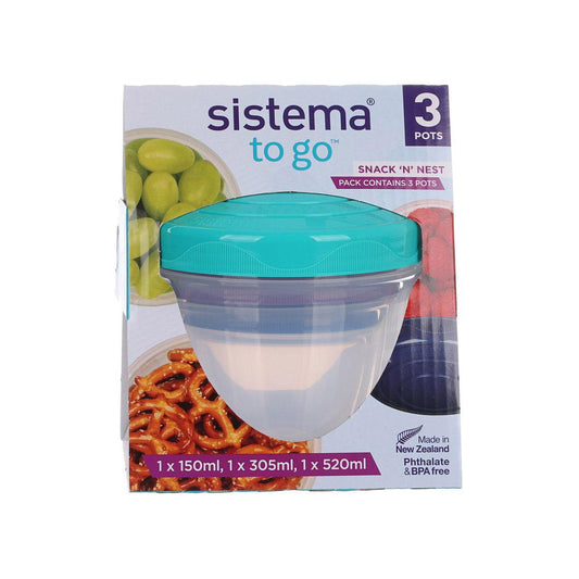 SISTEMA TO GO 保鮮盒三件組合裝 150mL, 300mL, 520mL
