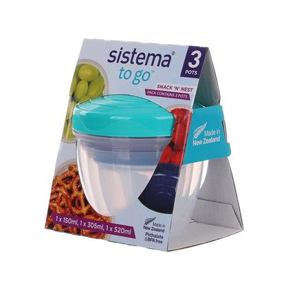 SISTEMA TO GO 保鮮盒三件組合裝 150mL, 300mL, 520mL