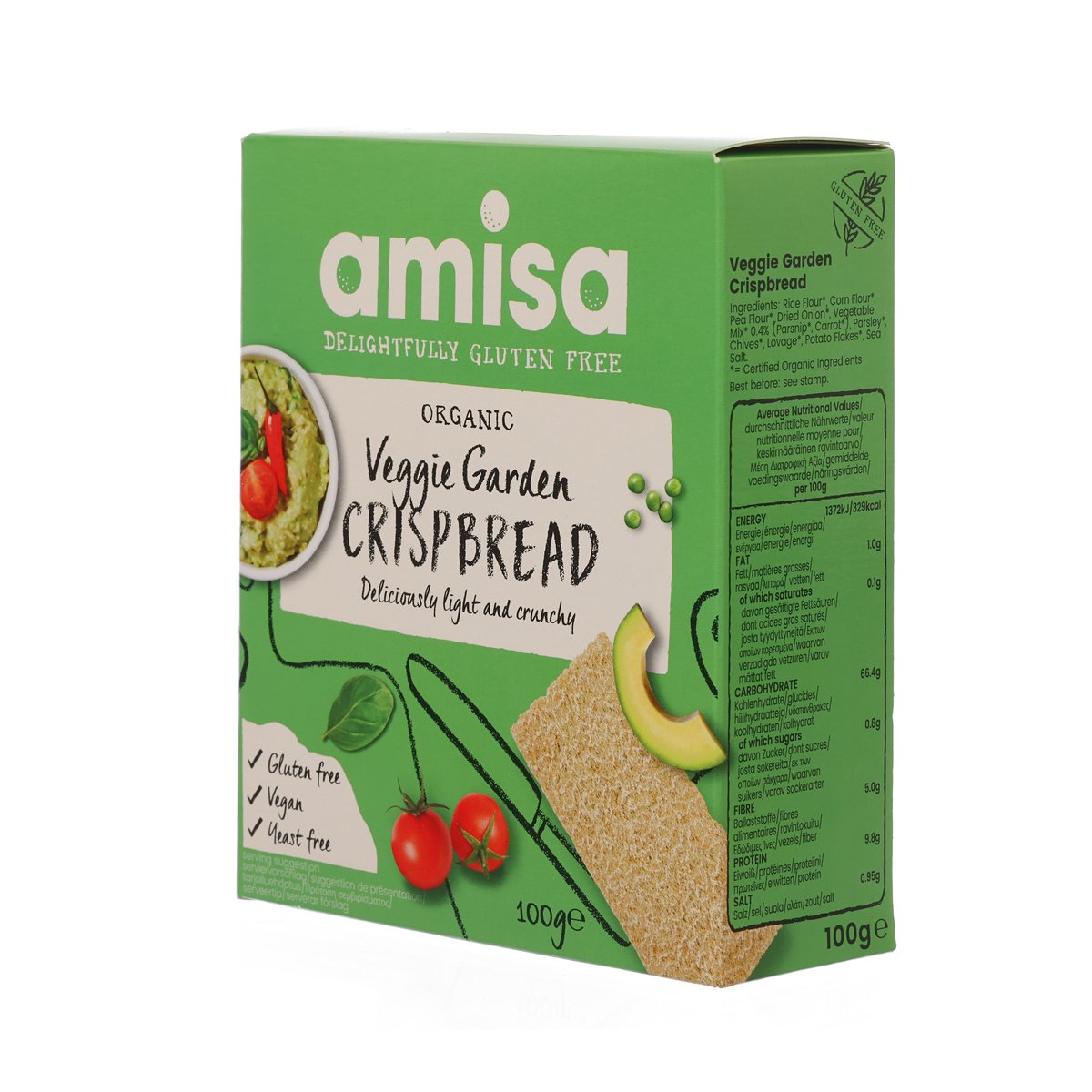 AMISA 有機無麩質蔬菜脆餅 (100g)