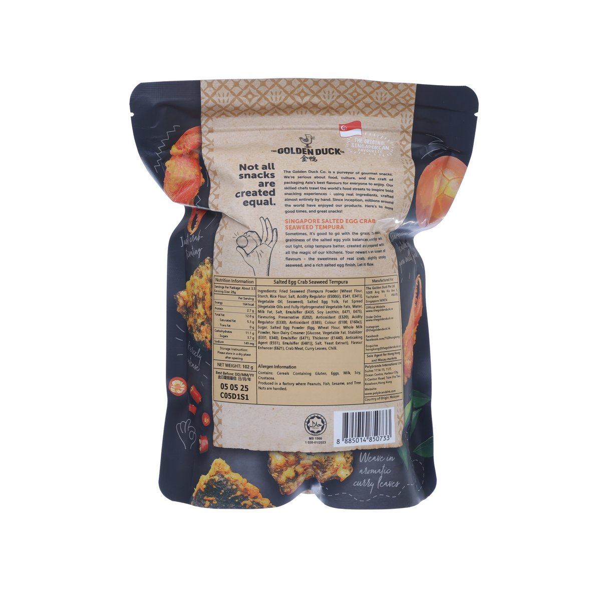 黃金鹹蛋黃蟹風味天婦羅紫菜 (102g)