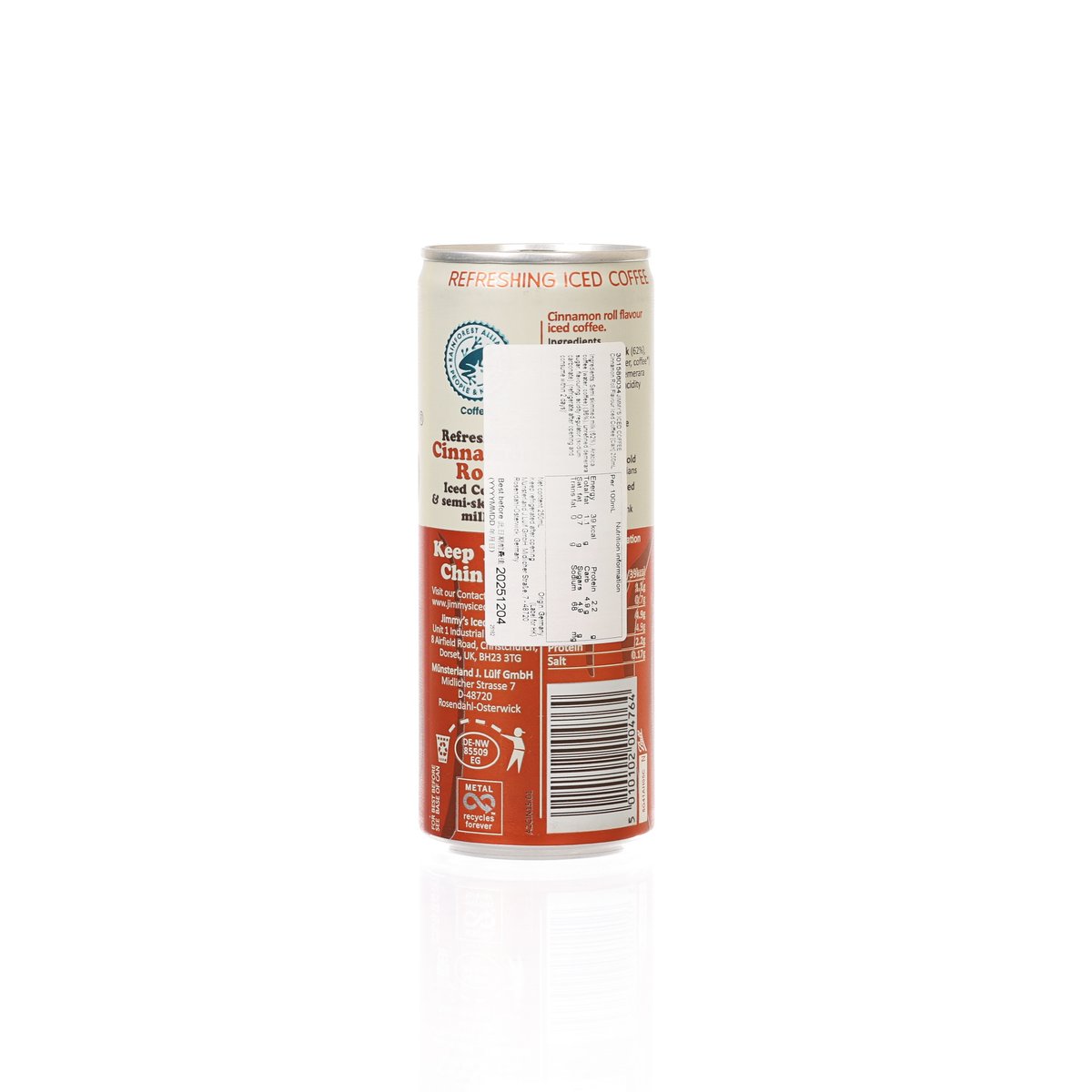 JIMMY'S ICED COFFEE 肉桂味咖啡 [罐裝] (250mL)