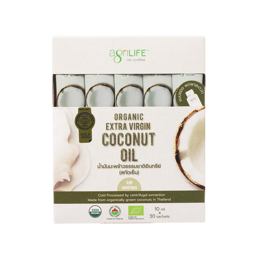 AGRILIFE 有機初榨冷壓椰子油 便攜裝 (30 x 10mL)