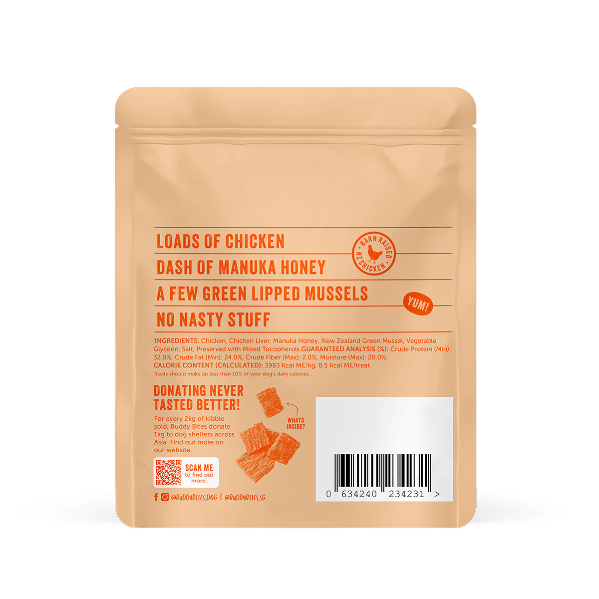 BUDDY BITES 雞肉蜜糖風乾零食 (100g)